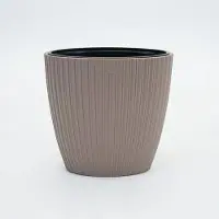Vita bloempot Mika ovaal 60 taupe + voor binnen en buitenhuis + uv / vorstbestendig + binnenpot met handvaten