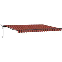 vidaXL Uitschuifbare luifel Oranje en bruin 450 × 350 cm Polyester