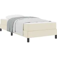 vidaXL Bedframe met matras Crème 90 x 190 cm Stof