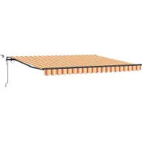 vidaXL Uitschuifbare luifel Geel en Oranje 400 × 300 cm Polyester