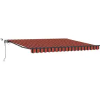 vidaXL Uitschuifbare luifel Oranje en bruin 400 × 350 cm Polyester