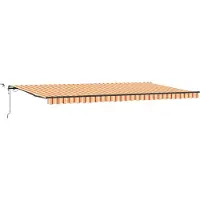 vidaXL Uitschuifbare luifel Geel en Oranje 600 × 300 cm Polyester