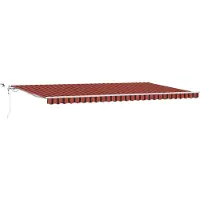 vidaXL Uitschuifbare luifel Oranje en Bruin 600 × 300 cm Polyester