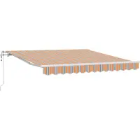 vidaXL Uitschuifbare luifel Meerkleurig 350 x 250 cm Stof en Aluminium