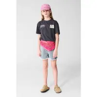 Shoeby T-shirt antraciet Grijs Meisjes Katoen Ronde hals Printopdruk - maat 98/104
