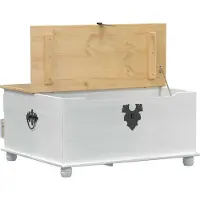 vidaXL storage box met lade Wit 90 x 78 x 45 cm Massief grenenhout