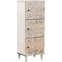 vidaXL Hoge Kast met plank Wit 40 x 33,5 x 110 cm Massief Mango Hout