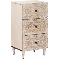 vidaXL Dressoir met lade Wit 40 x 33,5 x 75 cm Massief Mango Hout