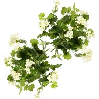 Top Art Topart Kunstbloemen boeket Oostenrijkse Geranium wit 40 cm - 2x - Kunstplanten met bloemen