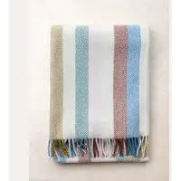 Tbco Kniedeken Gestreept Regenboog - Gerecycled Wol - 72x190 - TBCo Scotland