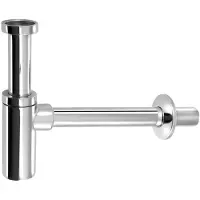 Hak Wastafelsifon 5/4", afvoer 32mm, rond, chroom