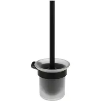 Ravak Fold - Toiletborstel voor wandmontage met houder, glas/matzwart X07P1359