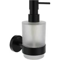 Ravak Kona - Zeepdispenser met houder, glas/mat zwart X07P1310