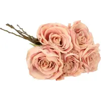 Top Art Kunstbloem roos Calista - 5x - oud roze - 66 cm - kunststof steel - decoratie bloemen