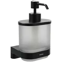 Ravak Chrome - Zeepdispenser met houder, glas/mat zwart X07P1380