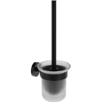 Ravak Kona - Toiletborstel voor wandmontage met houder, glas/matzwart X07P1311