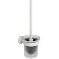 Ravak Kona - Toiletborstel voor wandmontage, met houder, glas/mat wit X07P1324