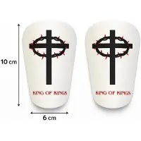 King OF KINGS - Mini shinpads voetbal - Mini scheenbeschermers voetbal - kleine scheenbeschermers - kleine shinpads - Voetbal - wit