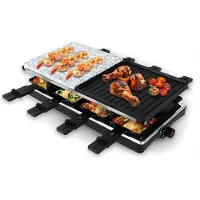 DNA Steengrill - Gourmet - Bakplaat - Zwart en Zilver - 43cm x 24cm x 13cm