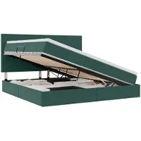 vidaXL Opslag bed met matras Donkergroen 200 x 200 cm Fluweel
