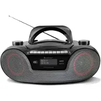 Soundmaster SCD8300SW - Boombox met DAB+/FM-radio, CD, MP3, USB en bluetooth, zwart