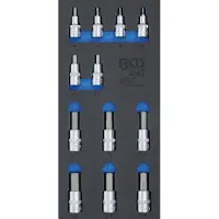 Bgs Accessoires voor gereedschapskoffers, Werkplaatswagen inzetstuk 1/3: Bitsinzetstukset Binnenzeskant 12,5 mm (1/2") 12-delig.