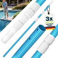 Tillvex Telescoopstang voor zwembad, 1,20-3,60 m, aluminium zwembadstang, stang voor zwembadreiniging, 3-delig, blauw