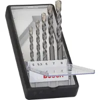 Bosch 2607010526 Carbide Beton-spiraalboren set 5-delig 5 mm, 5.5 mm, 6 mm, 7 mm, 8 mm Cilinderschacht 1 set(s)