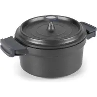 Lacor Cocotte ronde en fonte émaillée 20cm noir 25921