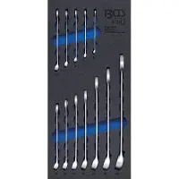 Bgs Accessoires voor gereedschapskoffers, Werkplaatswagen inzet 1/3: Combinatiesleutelset SW 6 - 22 mm 12 stuks.