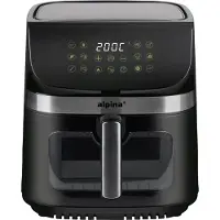 Alpina Airfryer XXL - Heteluchtfriteuse 9L - Air Fryer 6 Personen en Meer - Heteluchtoven met Digitaal Touchscreen - Instelbare Temperatuur 60 tot 200 Graden - 8 Kookprogramma's