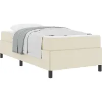 vidaXL - Bedframe - met - matras - Crème - 80 - x - 200 - cm - Stof