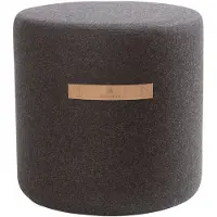 Shepherd Sara Round Wool Pouf 40x40 Cm - Zitzakken & poefs Wol Black - 614-4040010