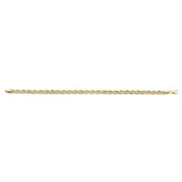 Fjory Armband Kabel met een buis in 14 karaat geel goud en een volle kern in zilver 925 - 4 mm diameter en 21 cm lengte 14 Karaat Goud 21