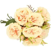 Top Art Kunstbloemen boeket roos Little Joy - 8x - roze - 38 cm - kunststof steel - decoratie bloemen