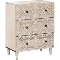 vidaXL Opslag Dressoir Wit 60 x 33,5 x 75 cm Massief Mango Hout