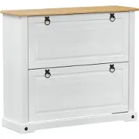 vidaXL - Schoenenkast - Corona - Wit - 99 - x - 32 - x - 85 - cm - Massief - grenenhout
