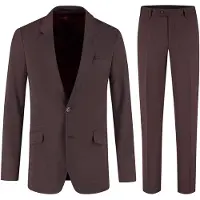 Gents - pak / kostuum 2-delig kastanje rood - Polyblend - Rood - Maat 27/27