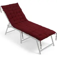 Relaxdays Bankkussen, 190x70 cm, gestoffeerd, gestikt, met banden, voor buiten, bankkussen voor tuinbanken, pallets, rood