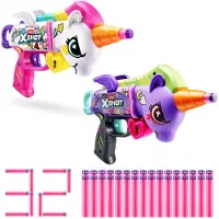 XShot Blastercorn witte en paarse set - ZURU Eenhoorn Speelgoedblaster 2 -pack