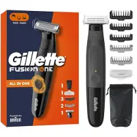 Gillette Fusion One - Trimmer with One Blade - Hybrid Baardtrimmer & Scheerapparaat + 7 hulpmiddelen en accessoires