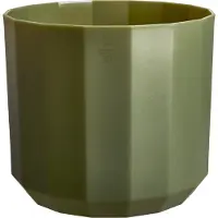 Elho Facet Rond 19cm - Bloempot voor Binnen - 100% Gerecycled Plastic - Ø 18.6 x H 16.7 cm - Bos groen