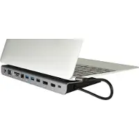 Kramer KDock-4, Kabel, USB 3.2 Gen 1 (3.1 Gen 1) Type-C, 100 W, 10.100.1000 Mbit/s, Zilver, MicroSD (TransFlash), SD