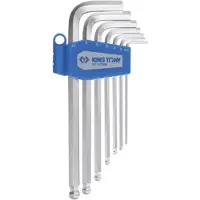 King Tony Complete binnenzeskantsleutelset 1130M - Zeskanthulsleutels met kogels, lang, 2,5 - 10 mm, 7 stuks, in plastic houder