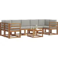 vidaXL Buiten bank set 8 st Natuurlijk en Licht Grijs