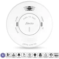 Alecto SDV10 Rookmelder - 230V Brandmelder op netstroom - Met Back-up Batterij - Wit