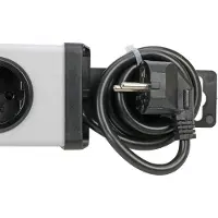Ehmann 0218x00022301 Stekkerdoos met schakelaar 2-voudig Grijs, Zwart Randaarde stekker 1 stuk(s)