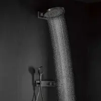 Saniclear Manchester inbouw regendouche 37cm mat zwart met watervalfunctie en 3 standen handdouche