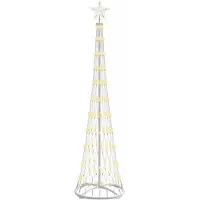 vidaXL LED kerstboom met 230 LED Warmwit 51 x 51 x 190 cm Metaal