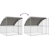vidaXL Kippenhok 4 st Zilver 800 x 200 x 200 cm Staal en PE
